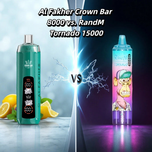 Al Fakher Crown Bar 8000 vs. Fumot RandM Tornado 15000 – Welches Gerät passt besser zu Ihnen?