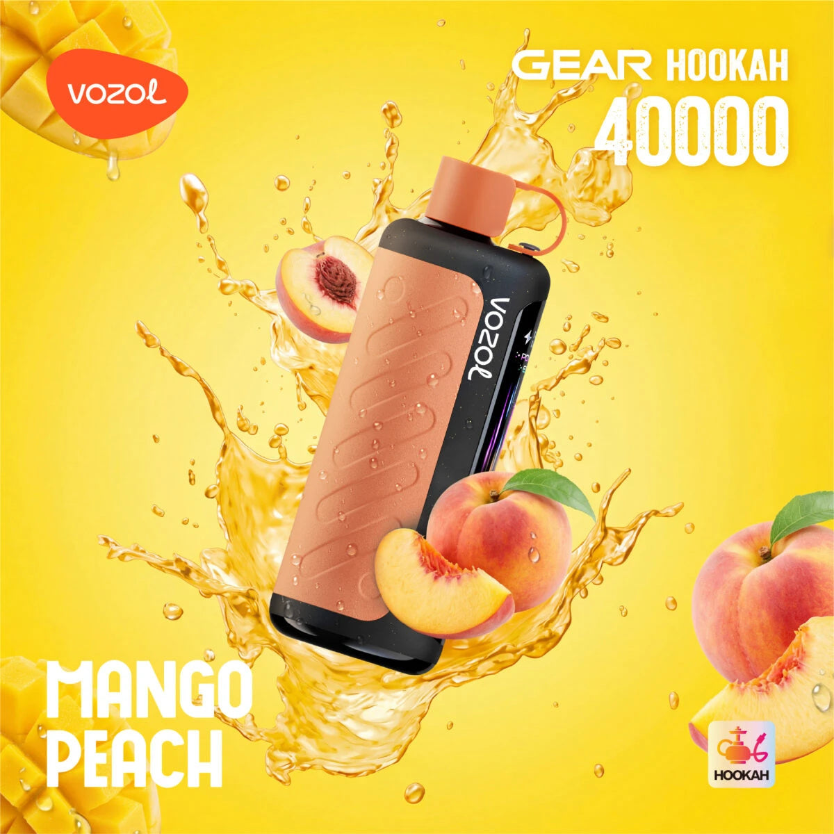 VOZOL Gear Hookah 40K Mango Peach: Tropische Mango trifft auf saftigen Pfirsich