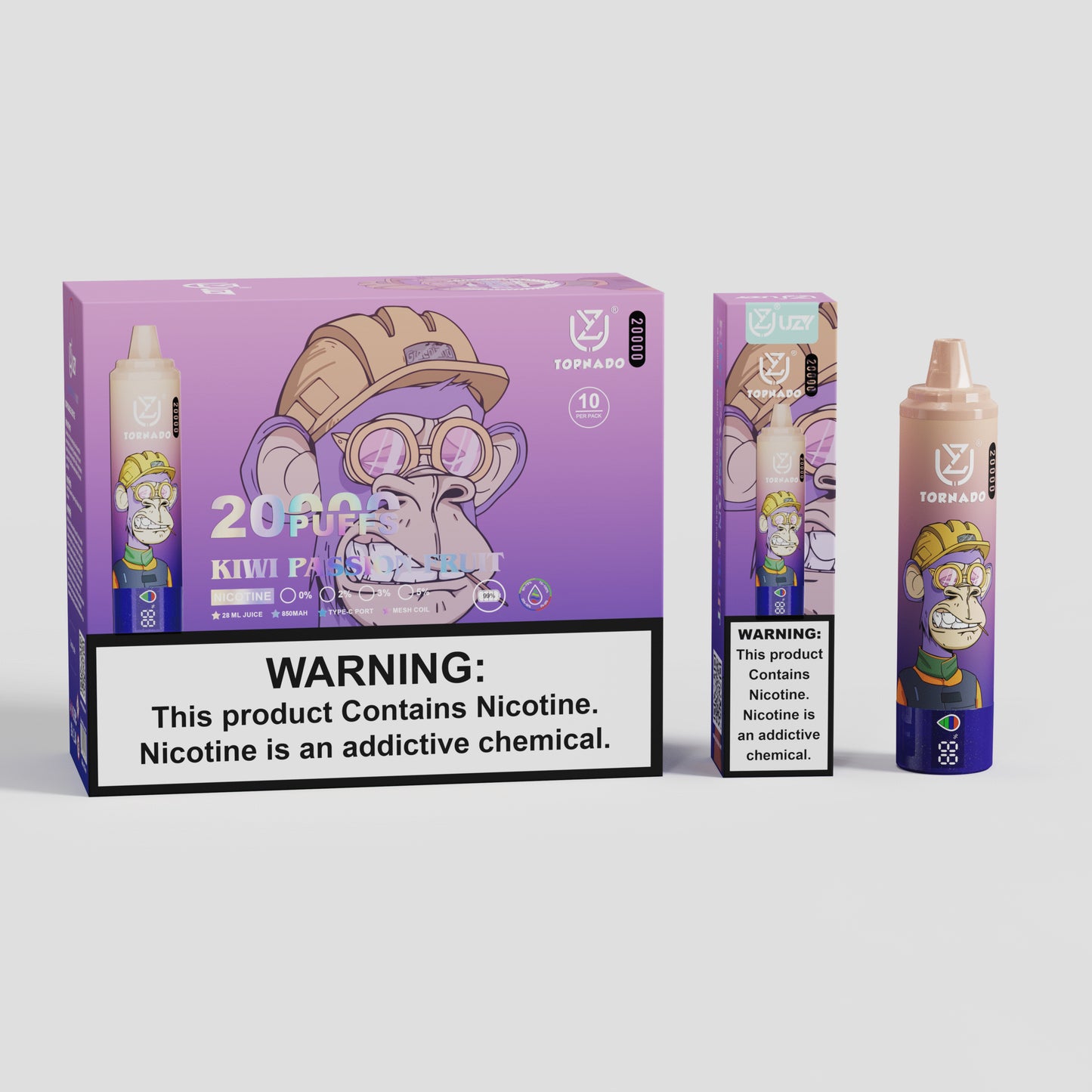 12 Geschmack UZY Tornado 20000 Puffs Vape