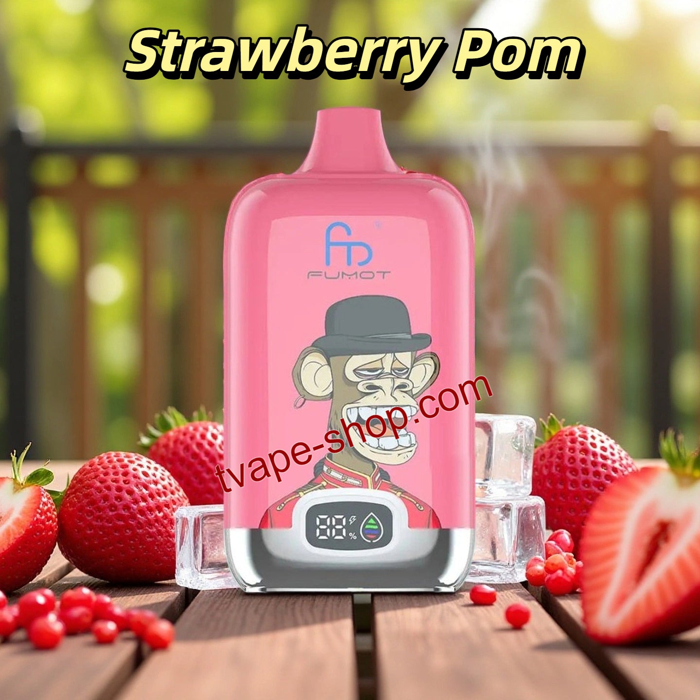 RandM Tornado 12000 Puffs Strawberry Pom