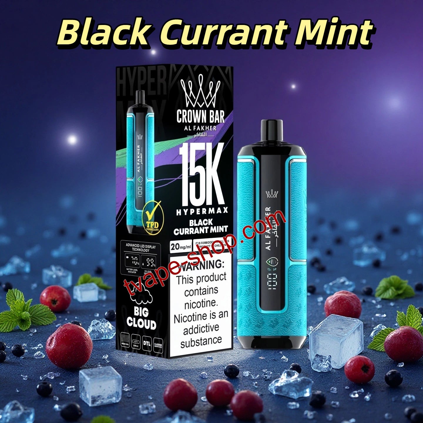 Black Currant Mint Al Fakher Vape 15000