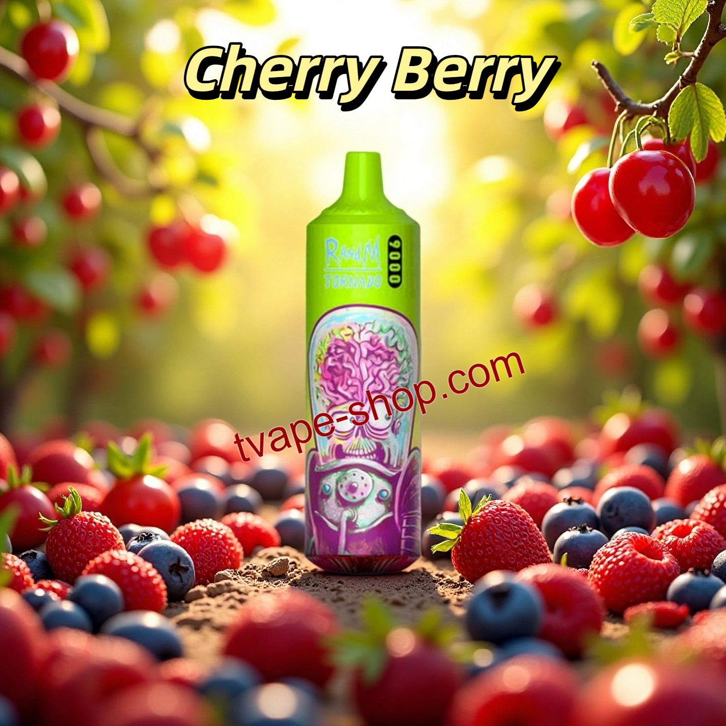 Cherry Berry RandM Tornado 9000 Vape