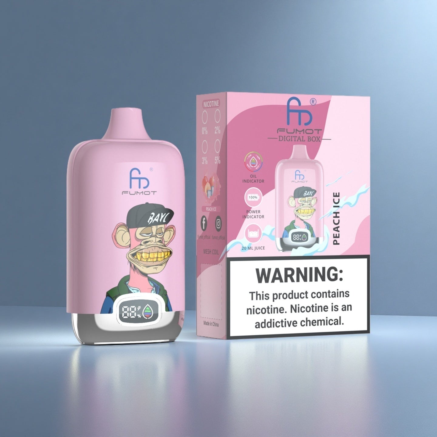 Peach Ice RandM Tornado 12000 Puffs Vape