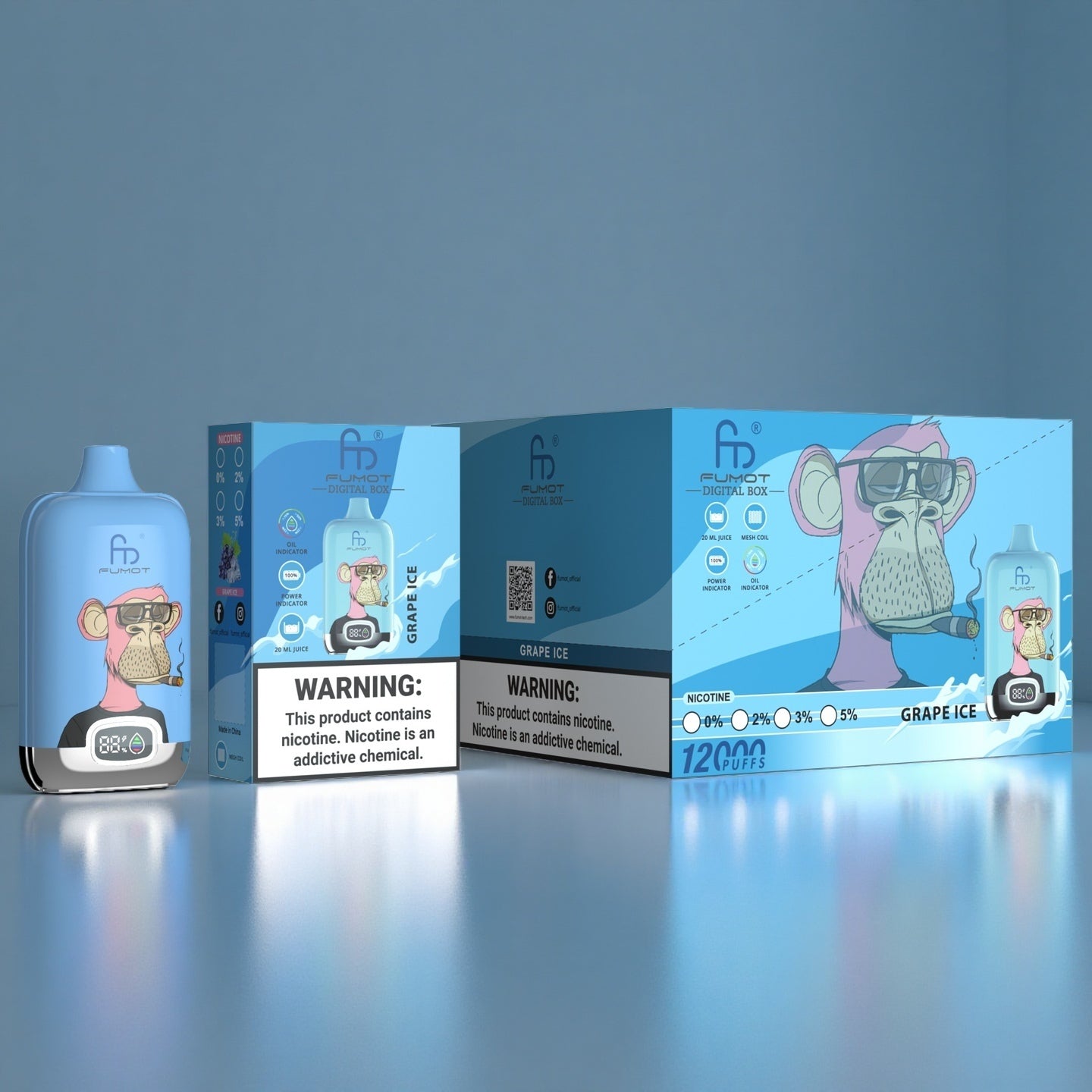 Grape Ice RandM 12000 Digital Box Vape