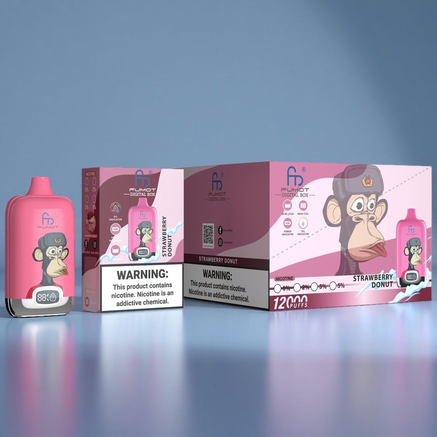 RandM Tornado 12000 Puffs Strawberry Donut
