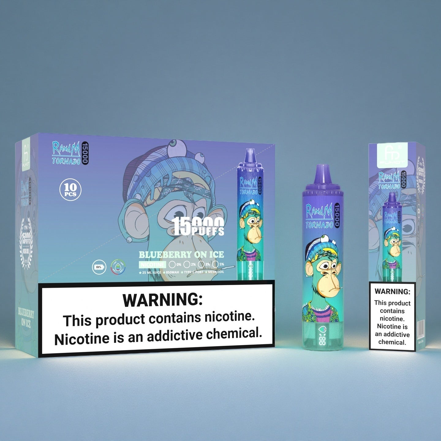 Fumot RandM Tornado 15000 Blueberry On Ice