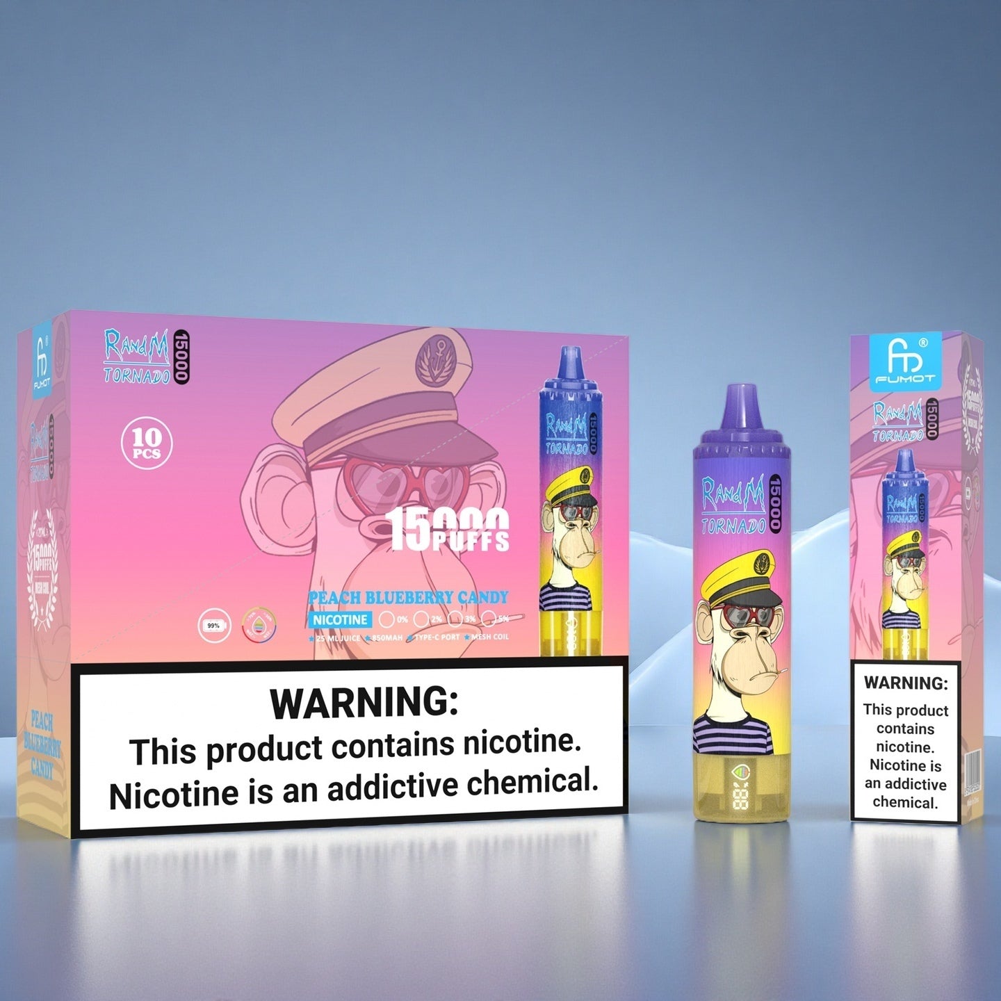 Randm Tornado 15000 Puffs Peach Blueberry Candy