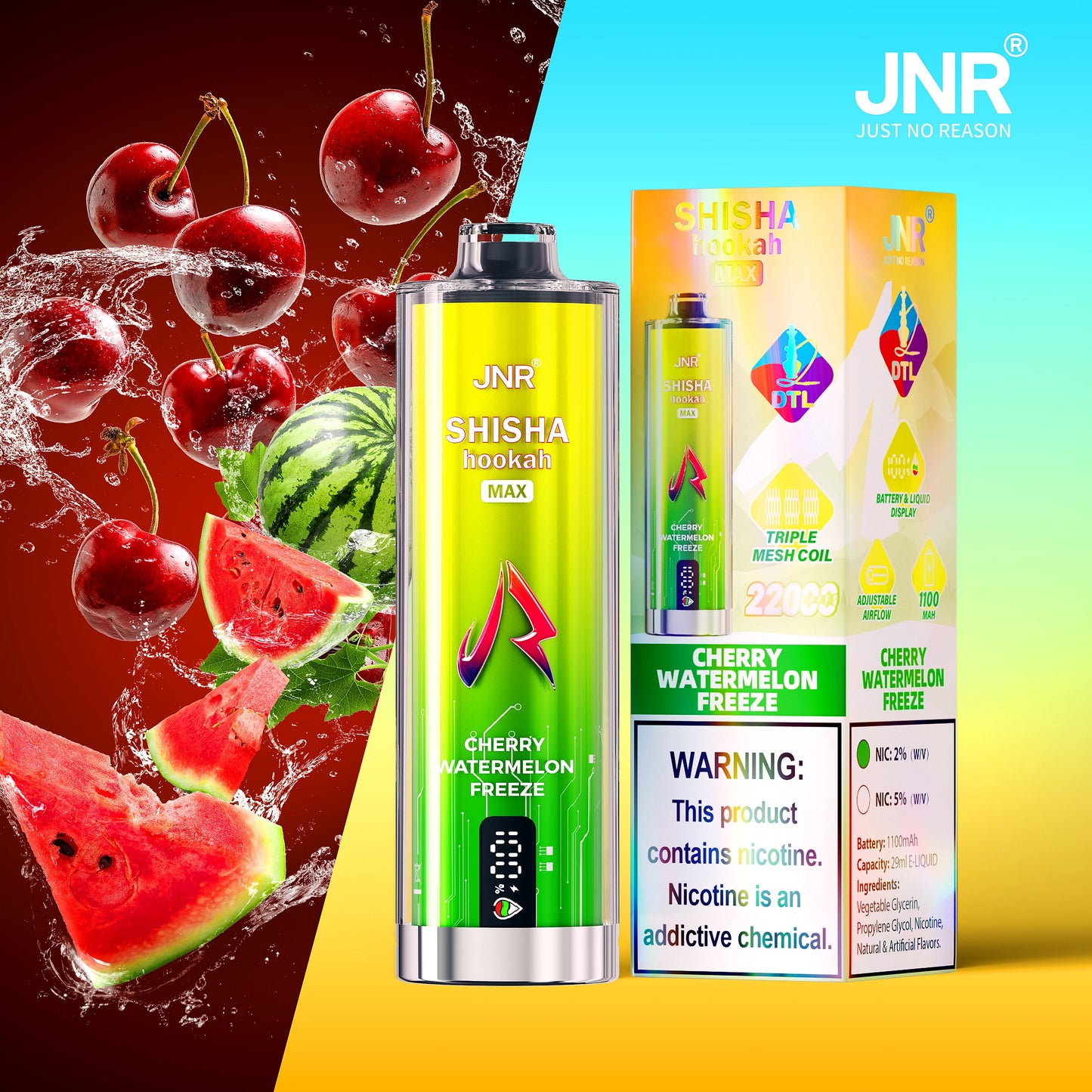 JNR Shisha Max 22000 Cherry Watermelon Freeze