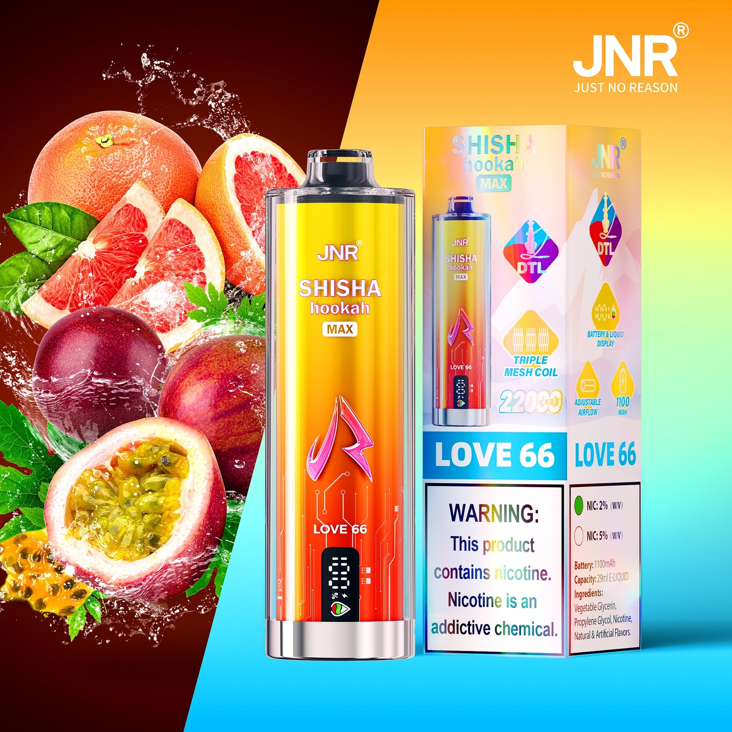 JNR Shisha Max 22000 Puffs Love 66 Vape