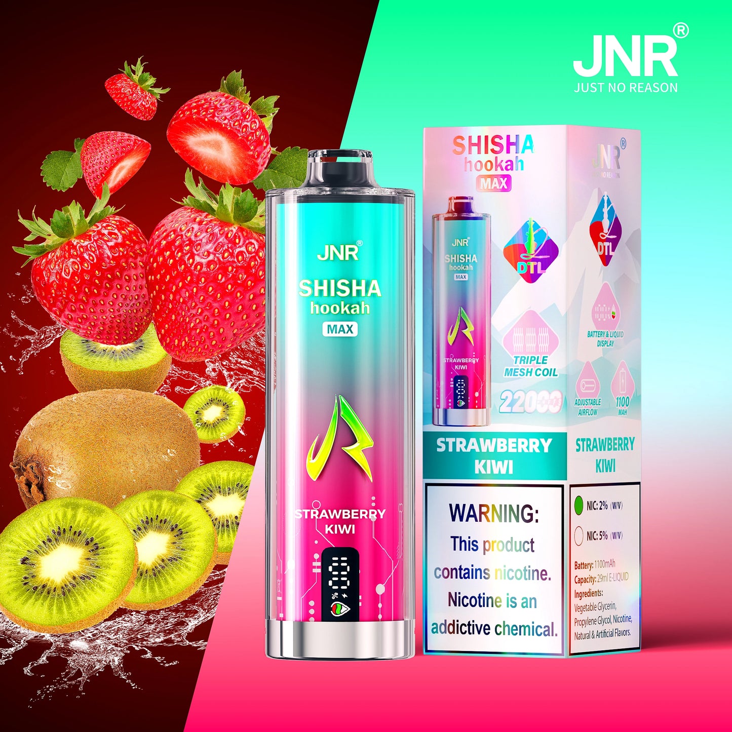 JNR 22000 Züge Vape Strawberry Kiwi