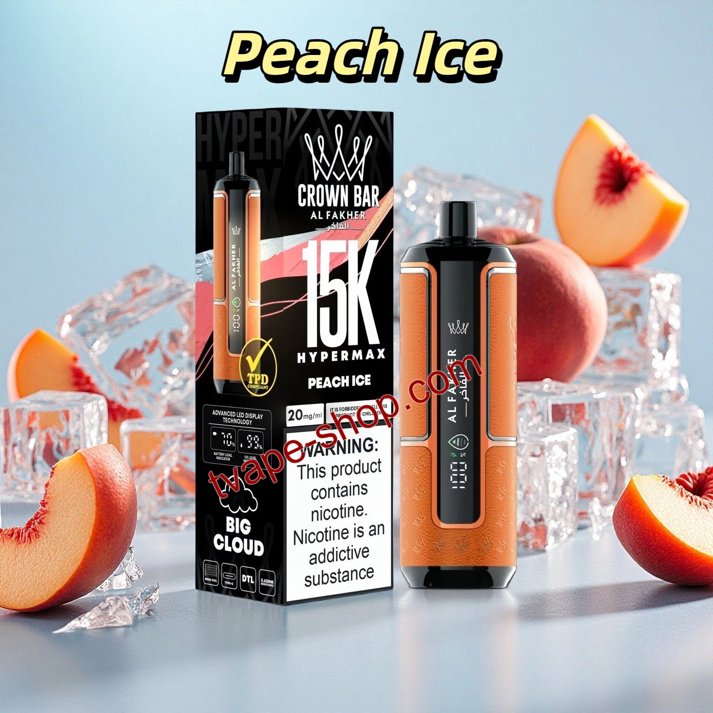 Peach Ice Al Fakher Crown Bar 15K