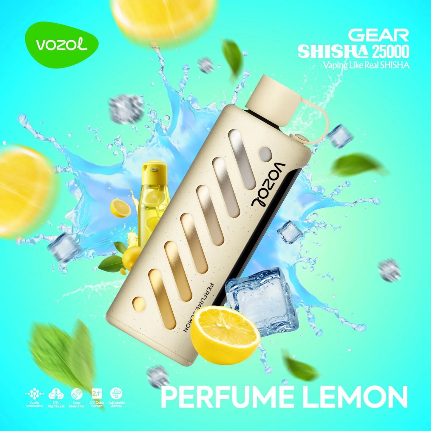 Vozol Gear Shisha 25K Vape Perfume Lemon