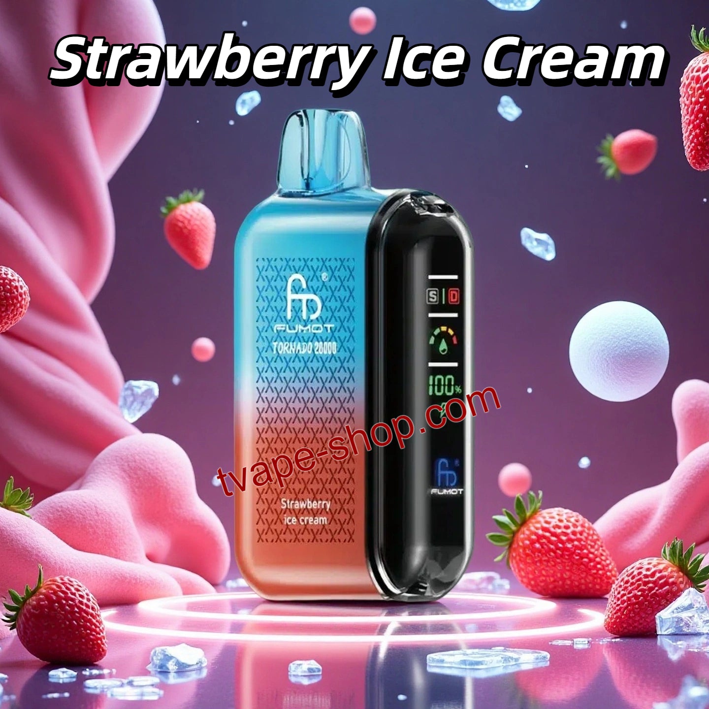 RandM Tornado 20K Puffs Strawberry Ice Cream