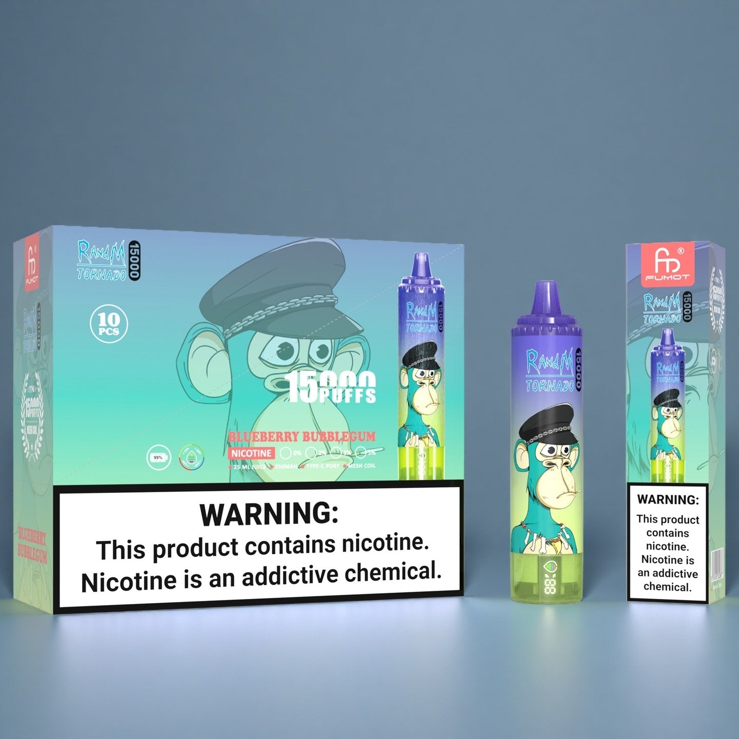 RandM Tornado 15000 Blueberry Bubblegum