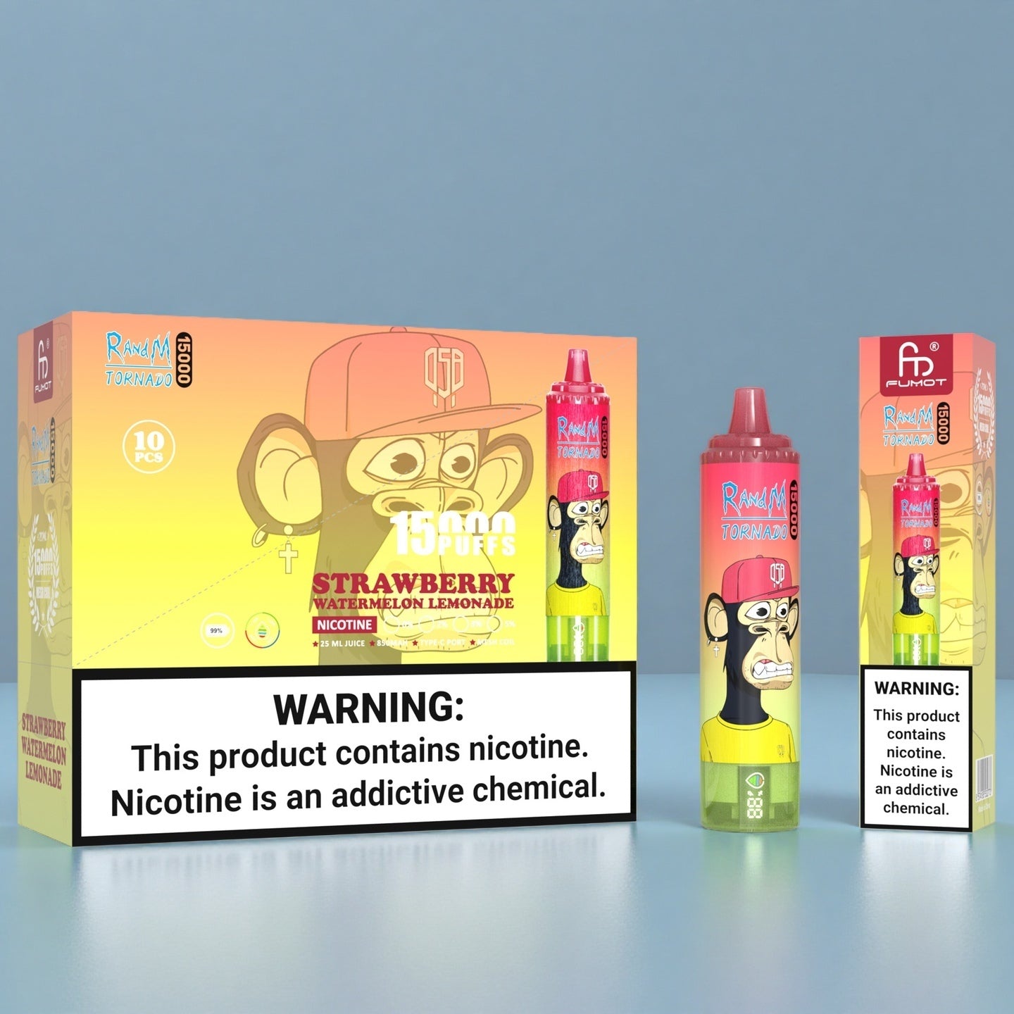Strawberry Watermelon Lemonade RandM Tornado 15000 Puffs Vape