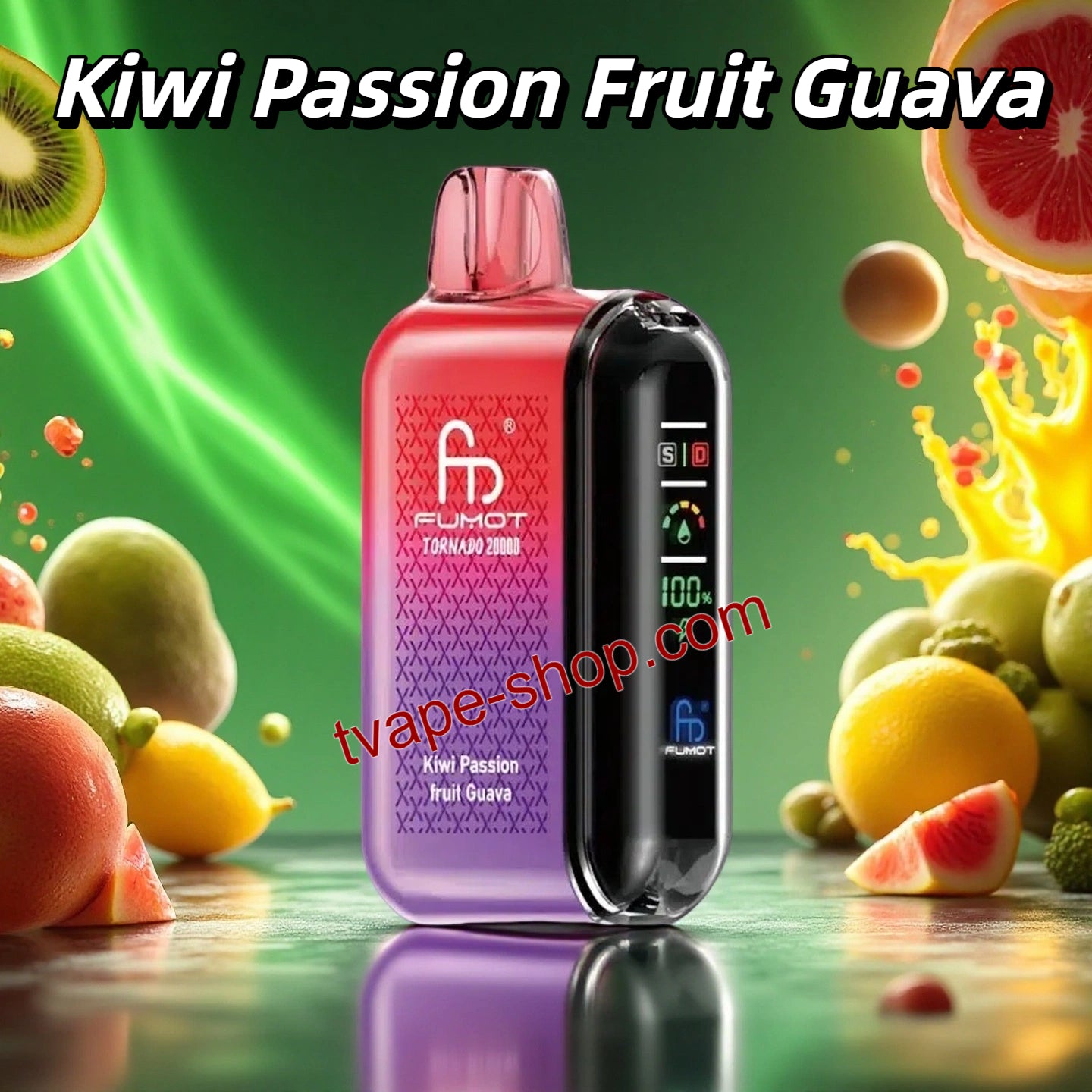 Kiwi Passion Fruit Guava RandM Tornado 20000