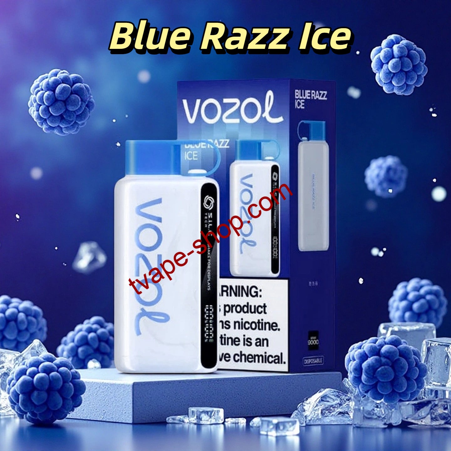 Blue Razz Ice Vozol Star 12000 Vape