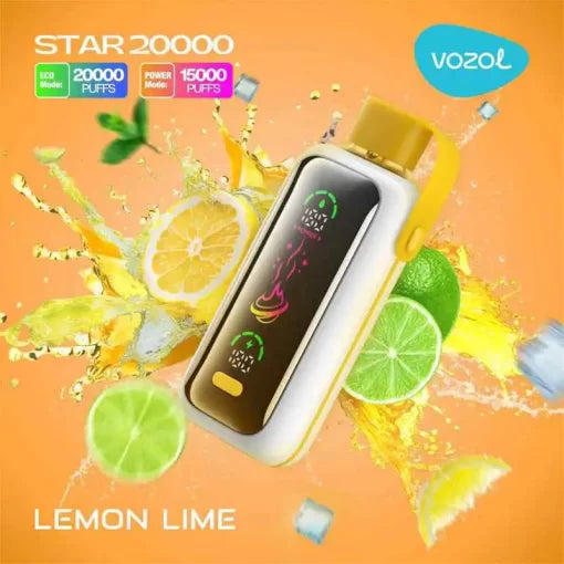 Vozol Star Vape 20000 Puffs Lemon Lime LED-Display