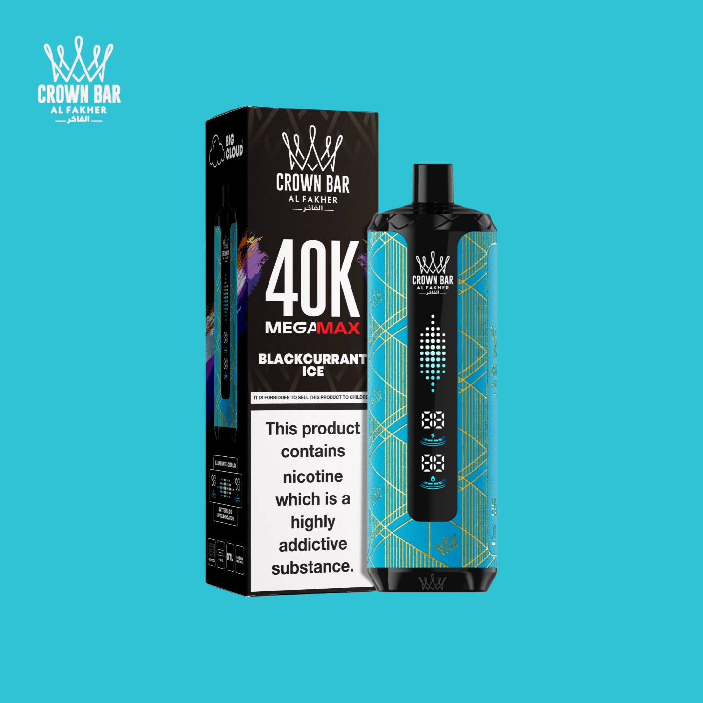 Al Fakher Mega Max 40K Blackcurrant Ice Geschmack