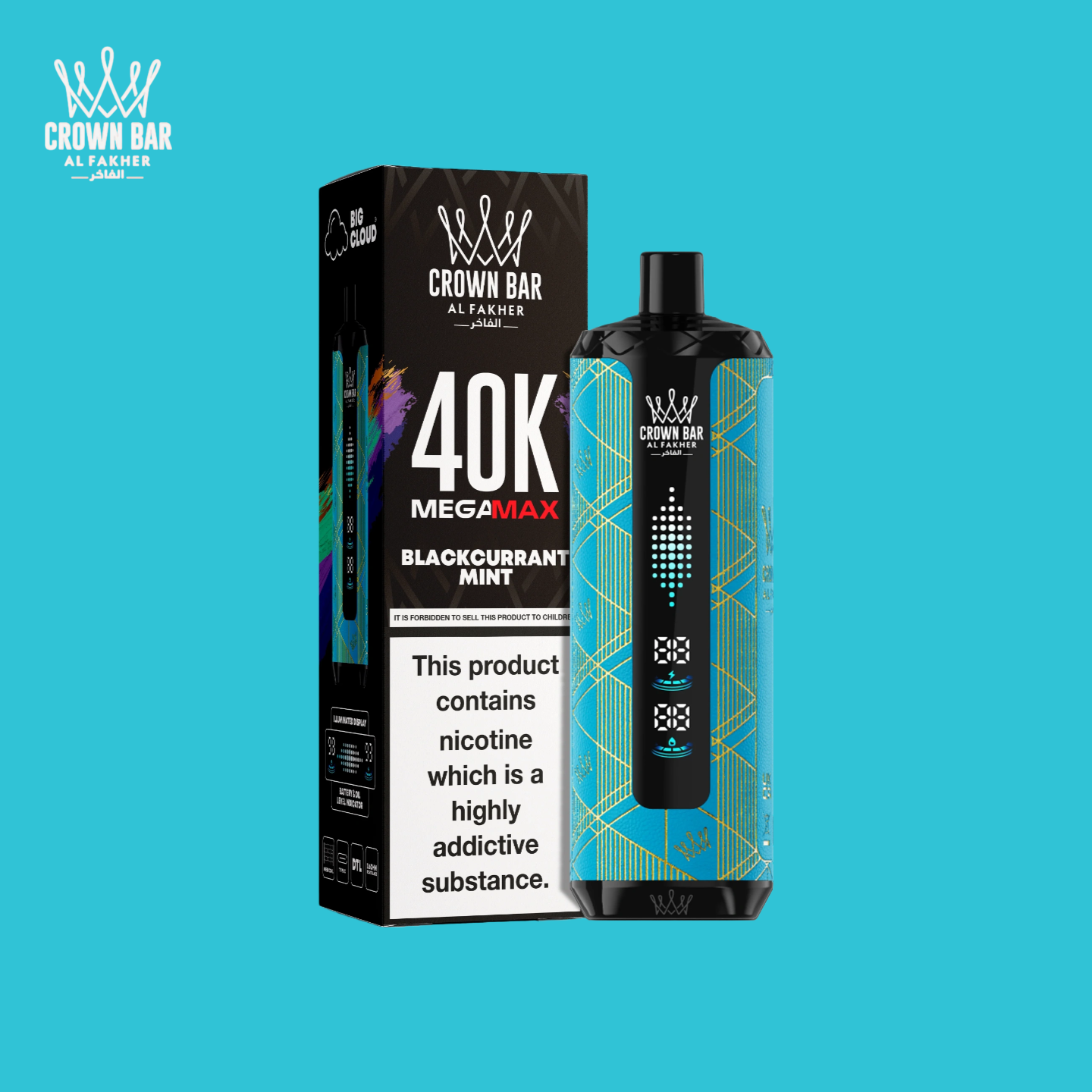 Al Fakher Mega Max 40000 Blackcurrant Mint Geschmack