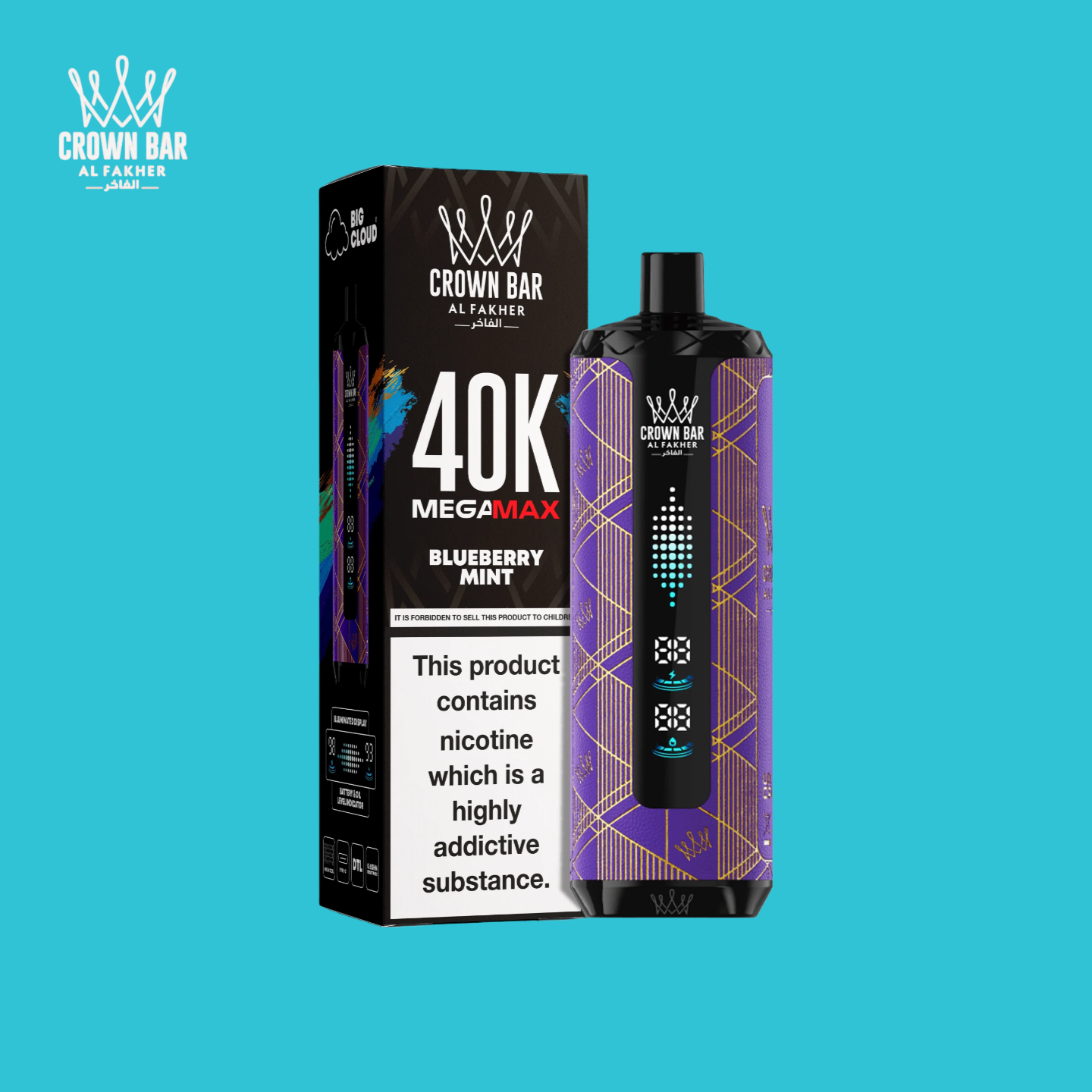 Al Fakher Mega Max 40K Puffs Blueberry Mint