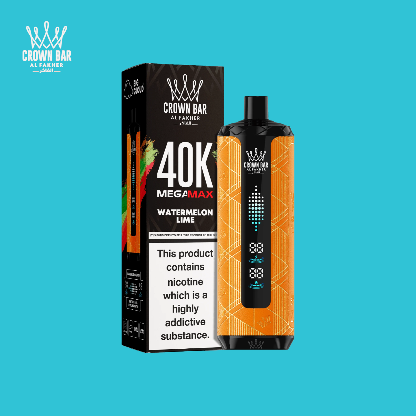 Al Fakher Crown Bar 40000 – Watermelon Lime