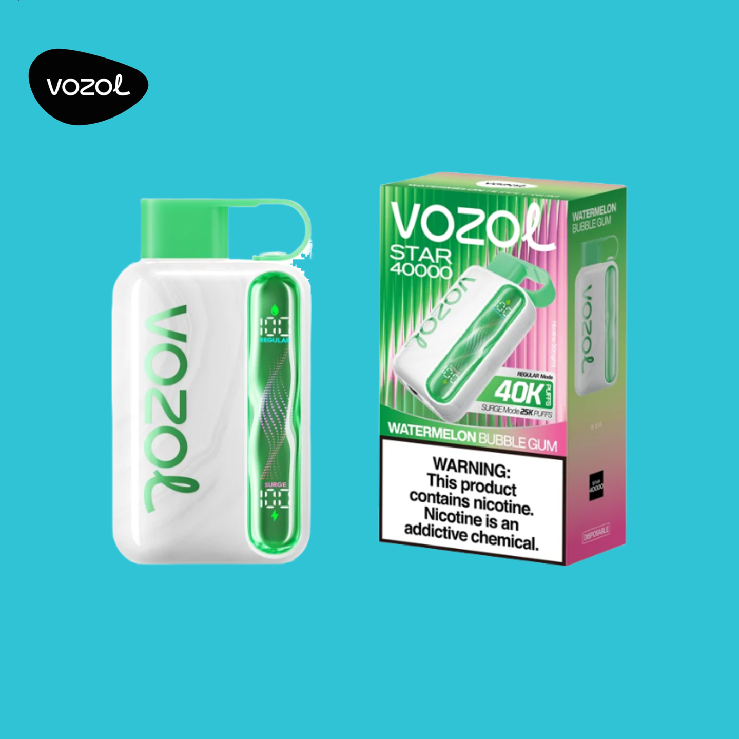 Watermelon Bubble Gum Vozol Star 40K Vape