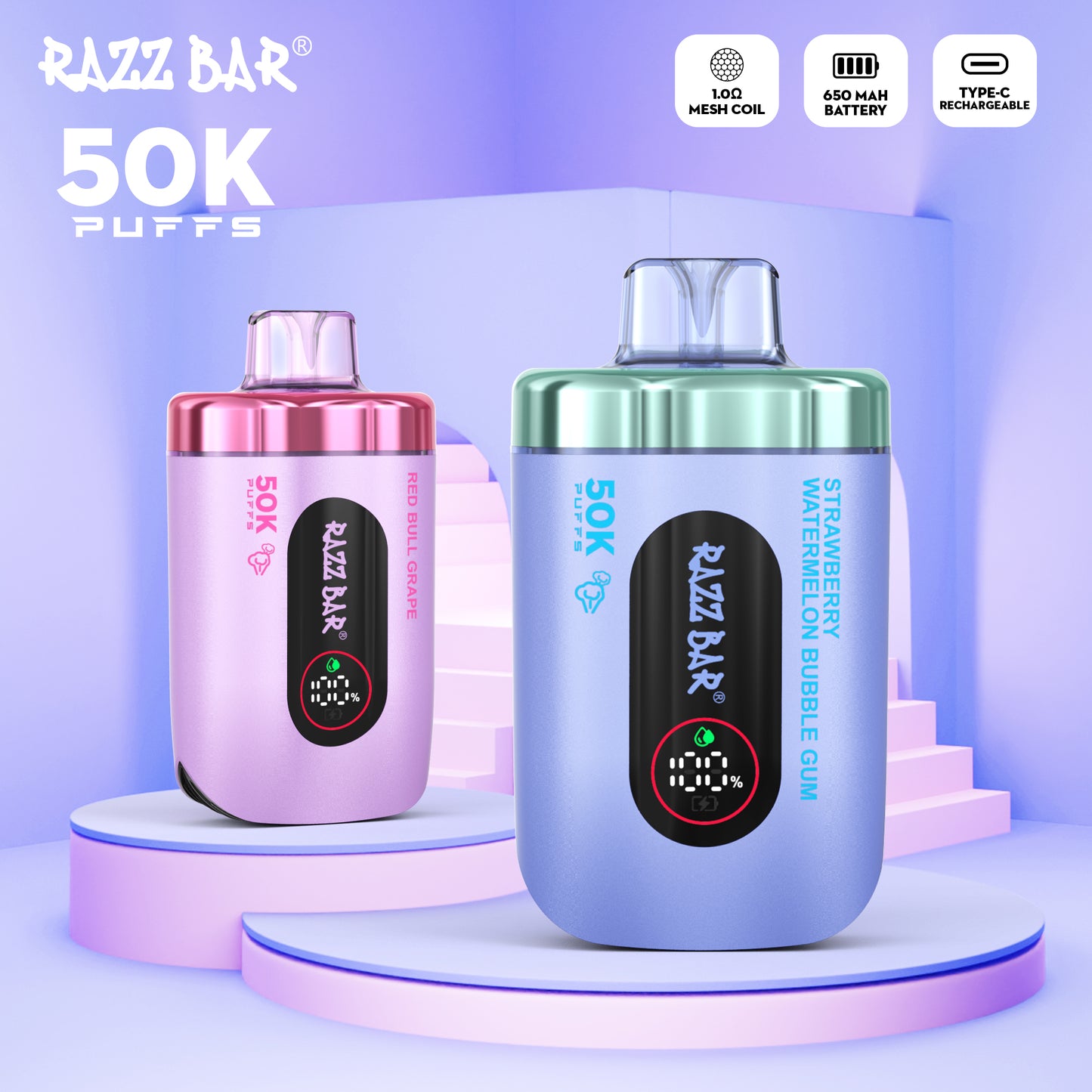Mesh Coil Razz Bar 50000 Züge Vape