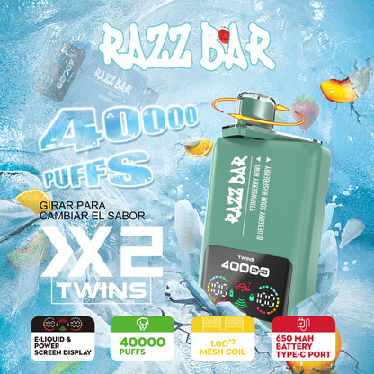 Smart-Display Razz Bar 40000 Puffs Vape mit zwei Geschmacksrichtungen