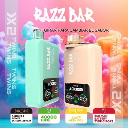 Smart-Display Razz Bar 40000 Puffs Vape mit zwei Geschmacksrichtungen