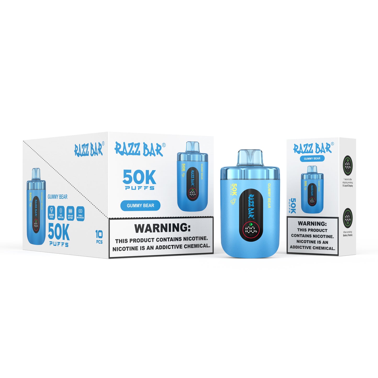 Mesh Coil Razz Bar 50000 Züge Vape