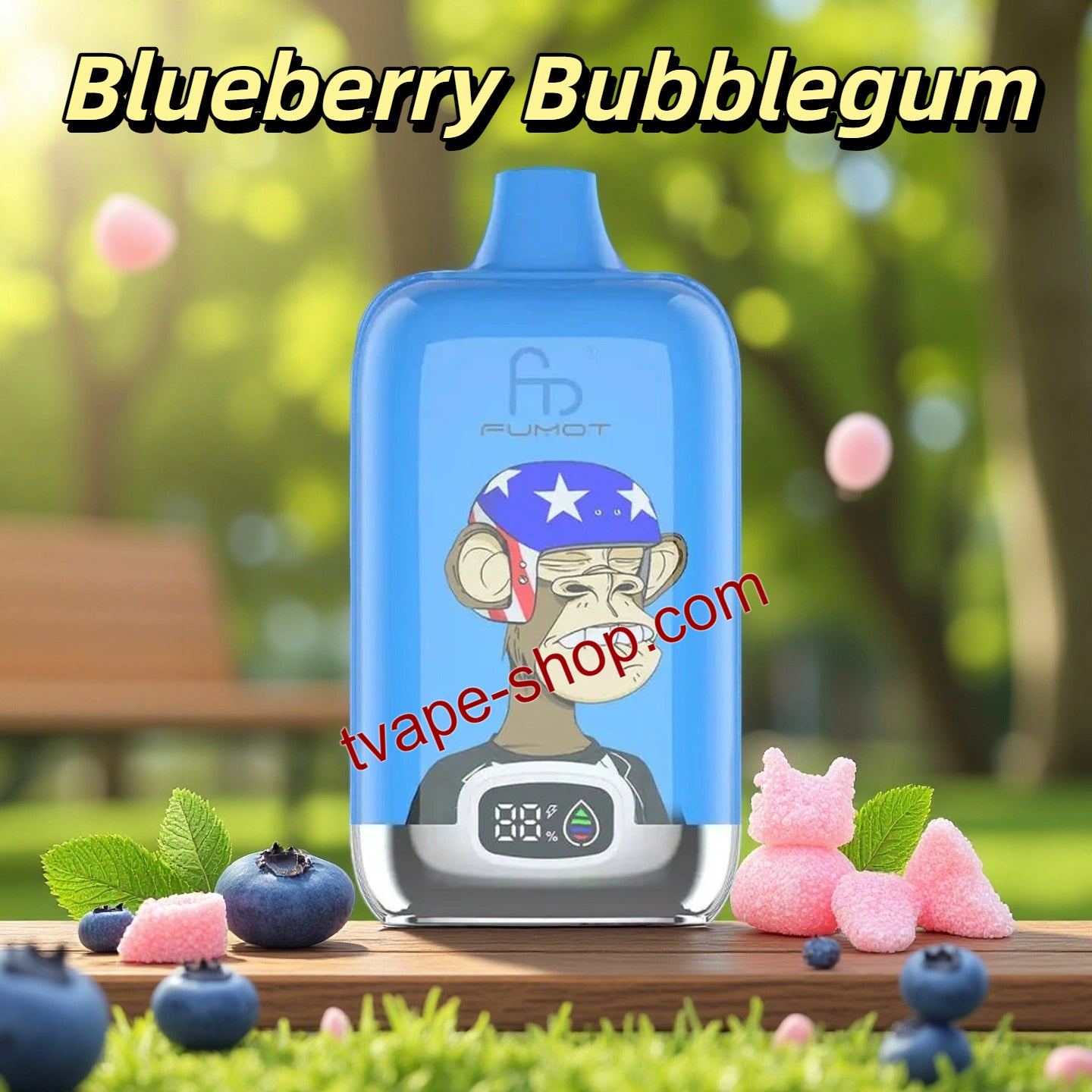 Blueberry Bubblegum RandM Tornado 12000 Digital Box Vape