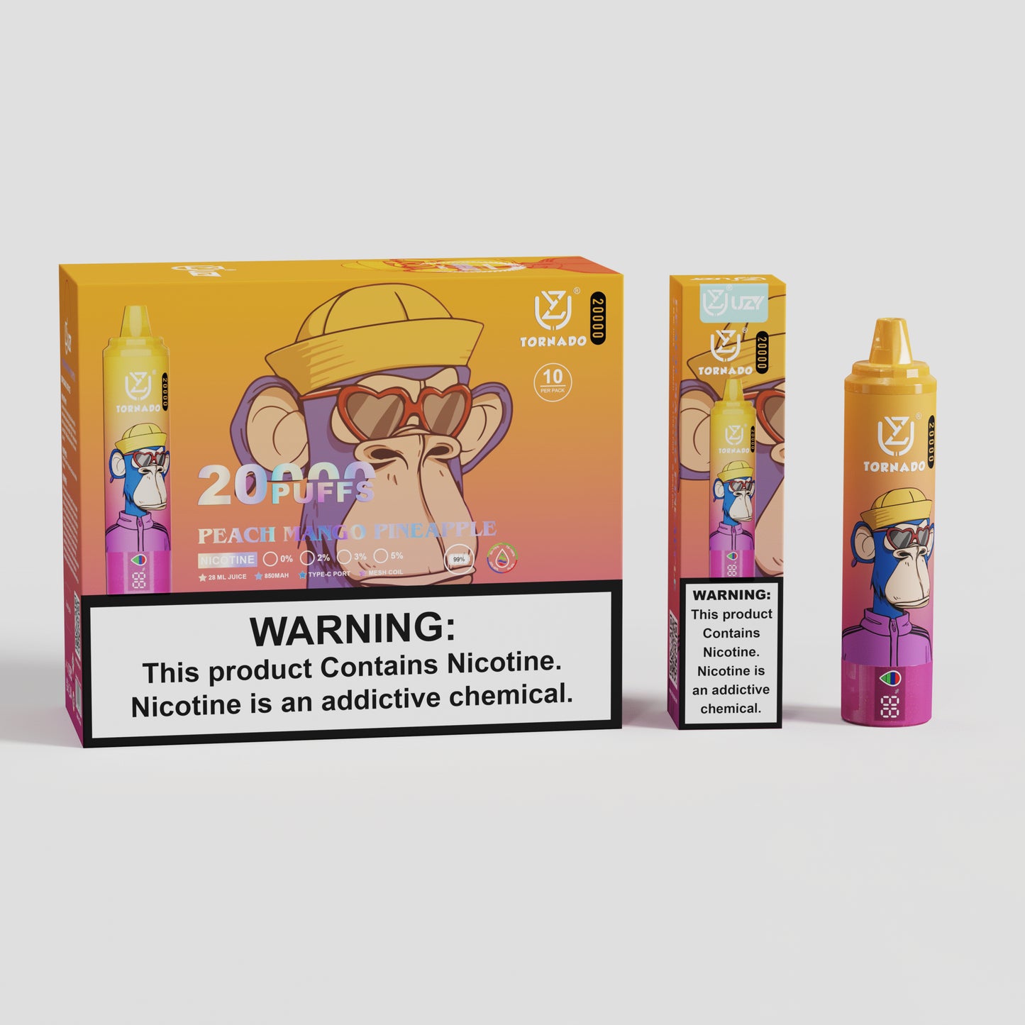 12 Geschmack UZY Tornado 20000 Puffs Vape