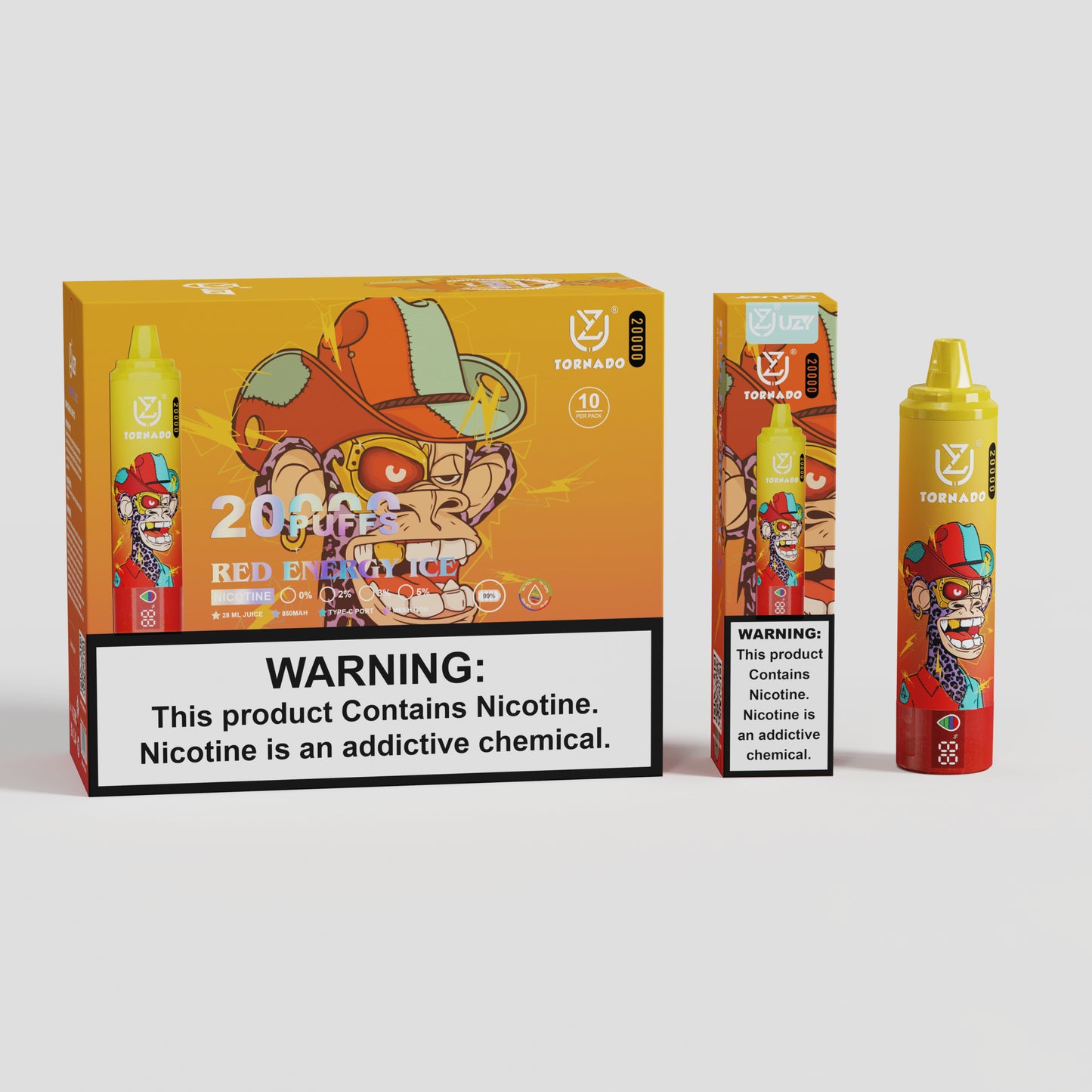 12 Geschmack UZY Tornado 20000 Puffs Vape