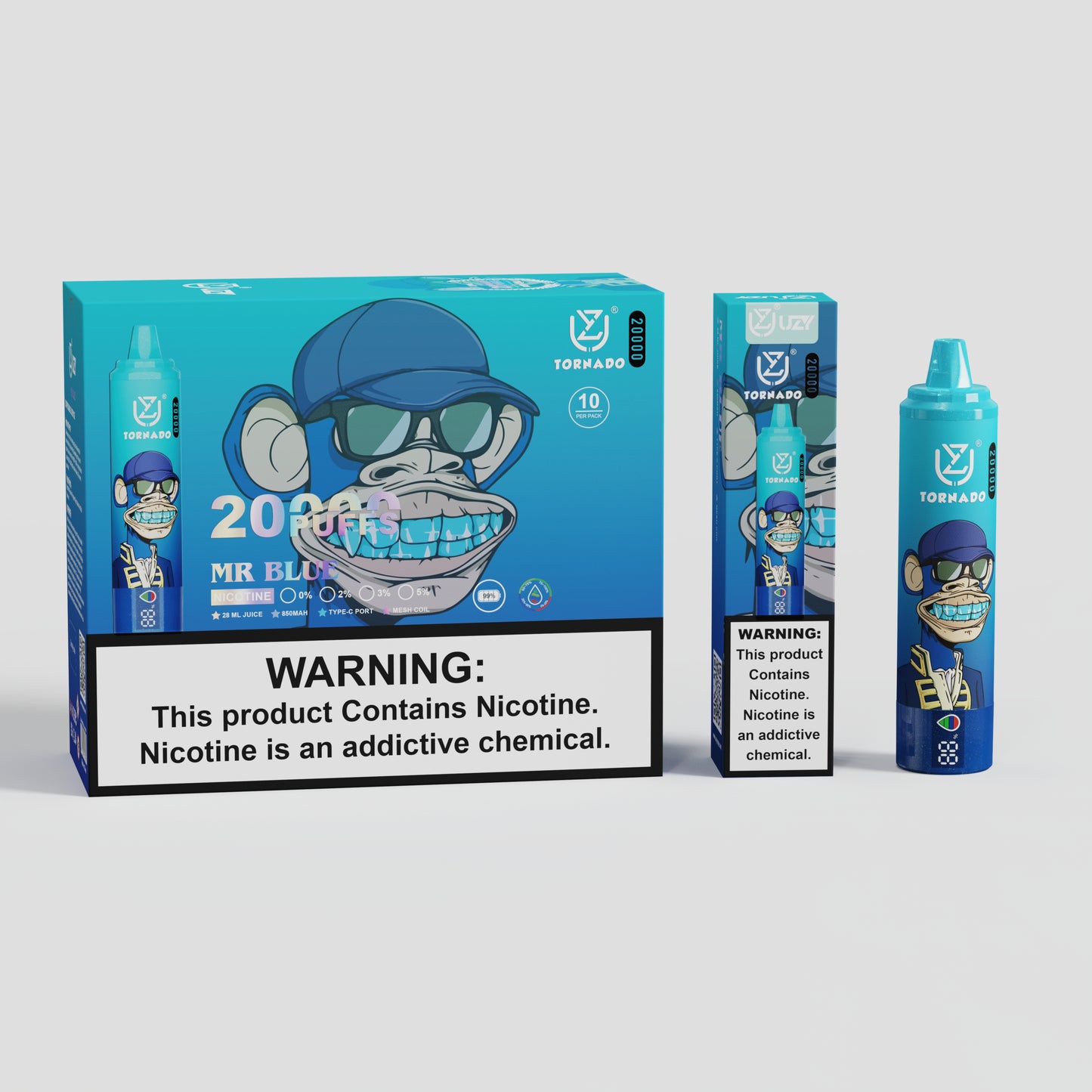 12 Geschmack UZY Tornado 20000 Puffs Vape