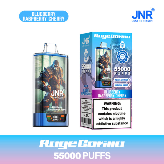 JNR Rage Gorrila 55K Puffs Blueberry Raspberry Cherry