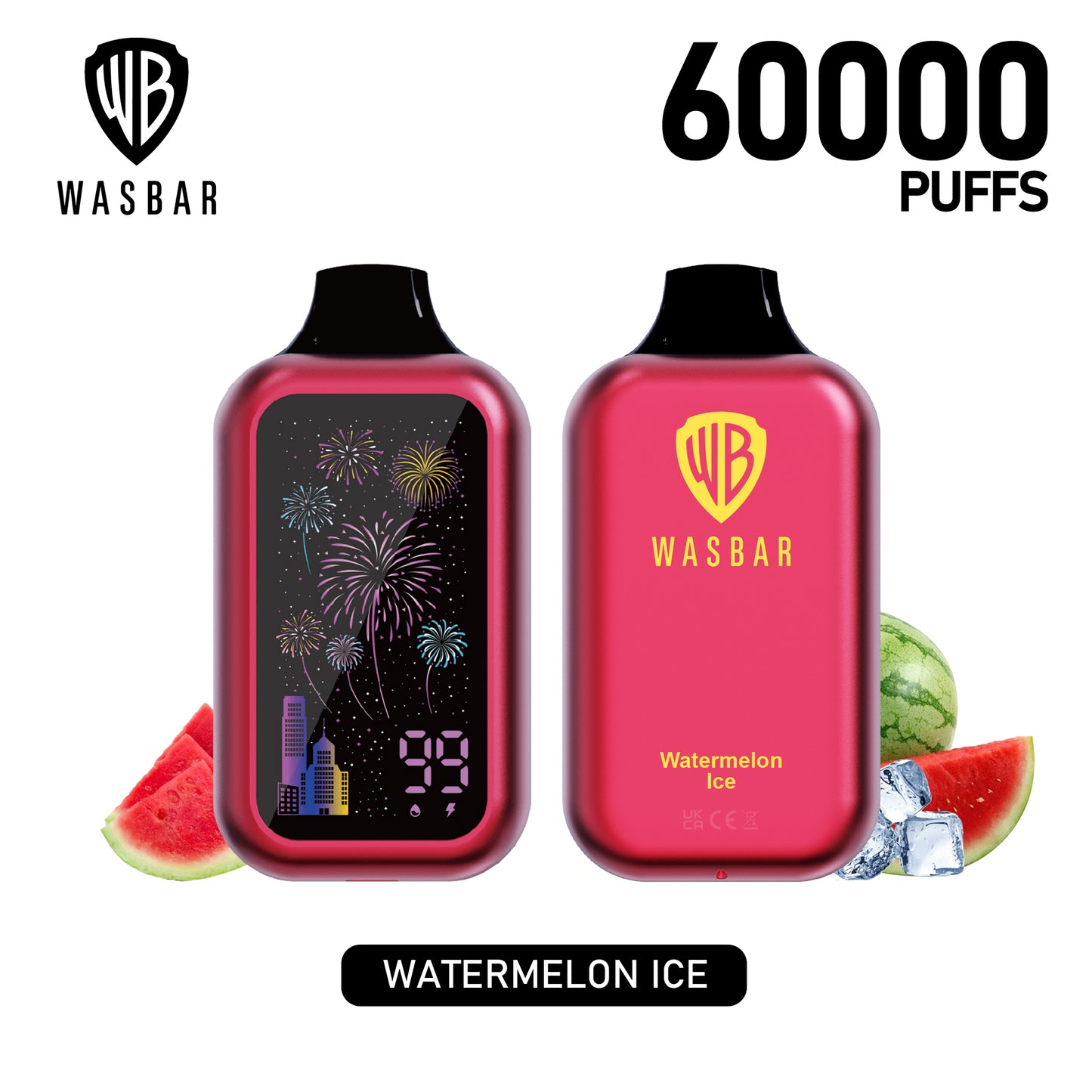 Dual Mesh Coil WASBAR 60K Puffs Watermelon Ice