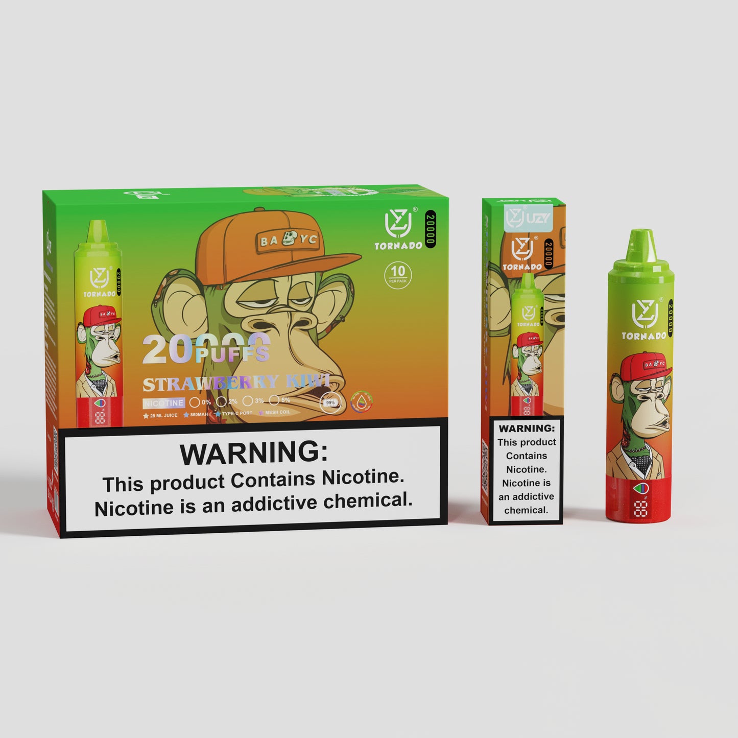 12 Geschmack UZY Tornado 20000 Puffs Vape