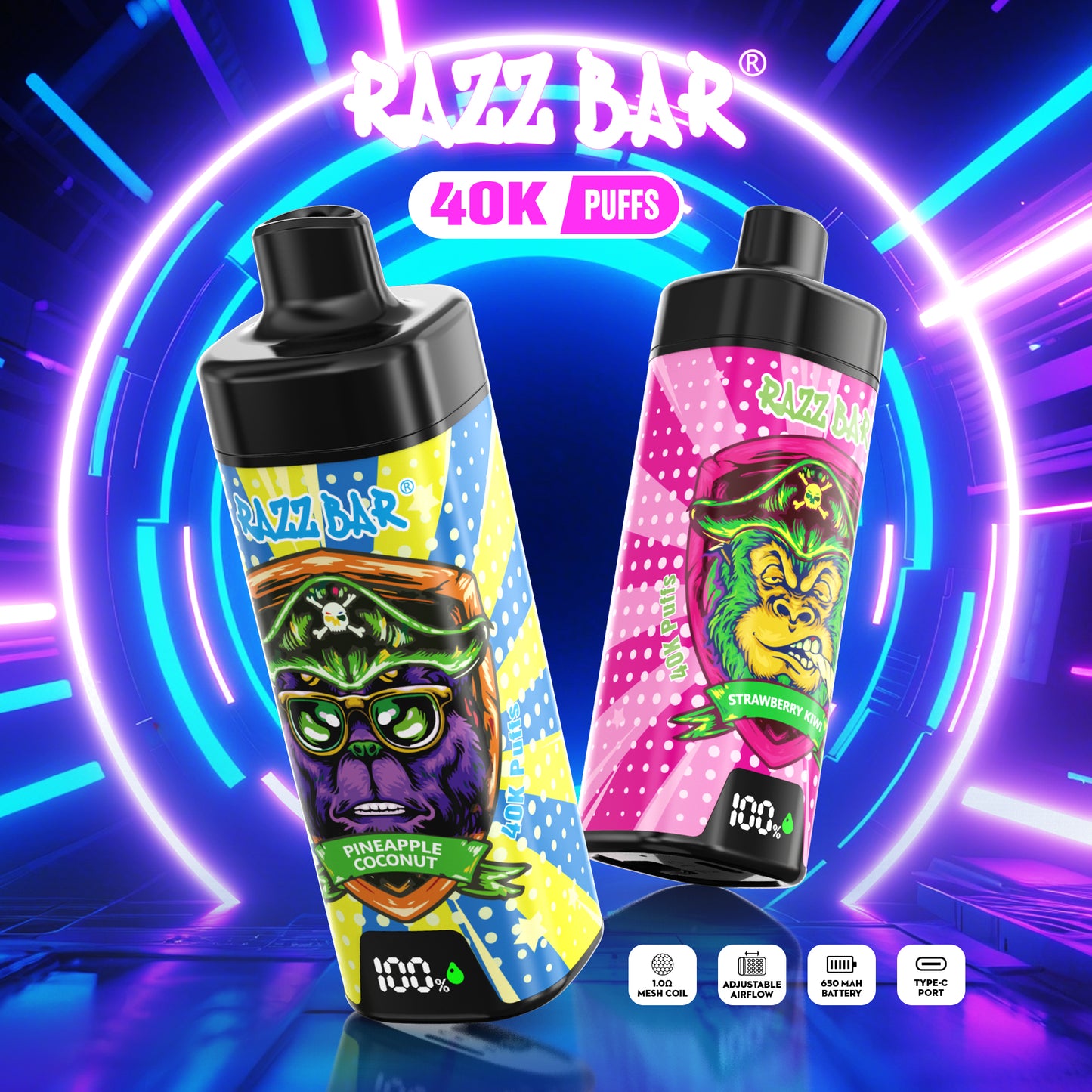 Razz Bar NEW 40K Puffs Vape 18 Geschmacksrichtungen