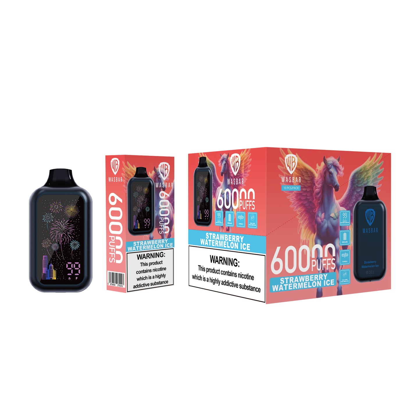 WASBAR 60K Züge Strawberry Watermelon Ice