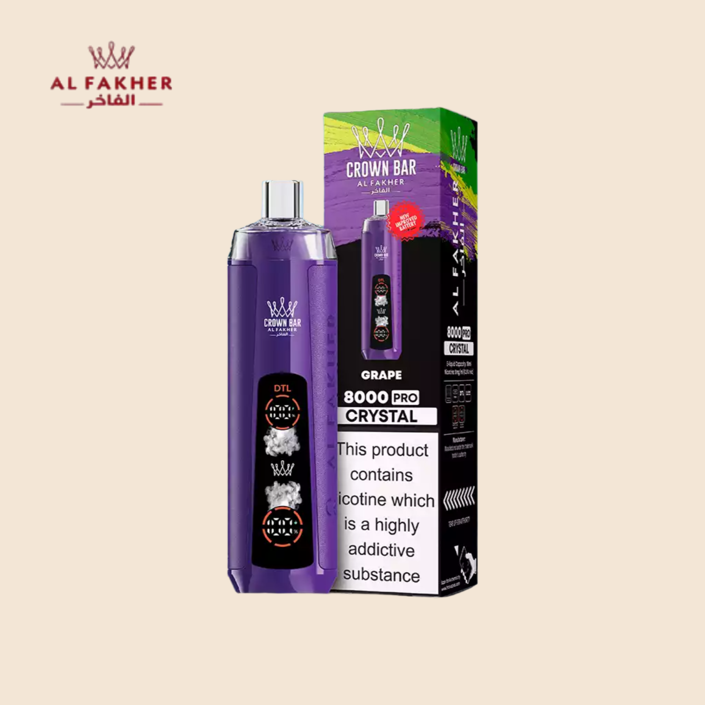 Grape Al Fakher Crown Bar 8000 Puffs Vape