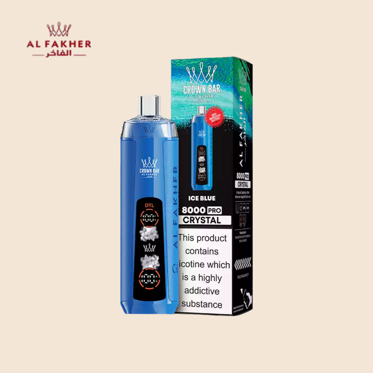 Al Fakher Crown Bar 8000 Ice Blue Vape