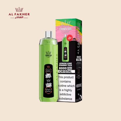Al Fakher Crown Bar 8000 Puffs Lemon Lime Cherry Fizz