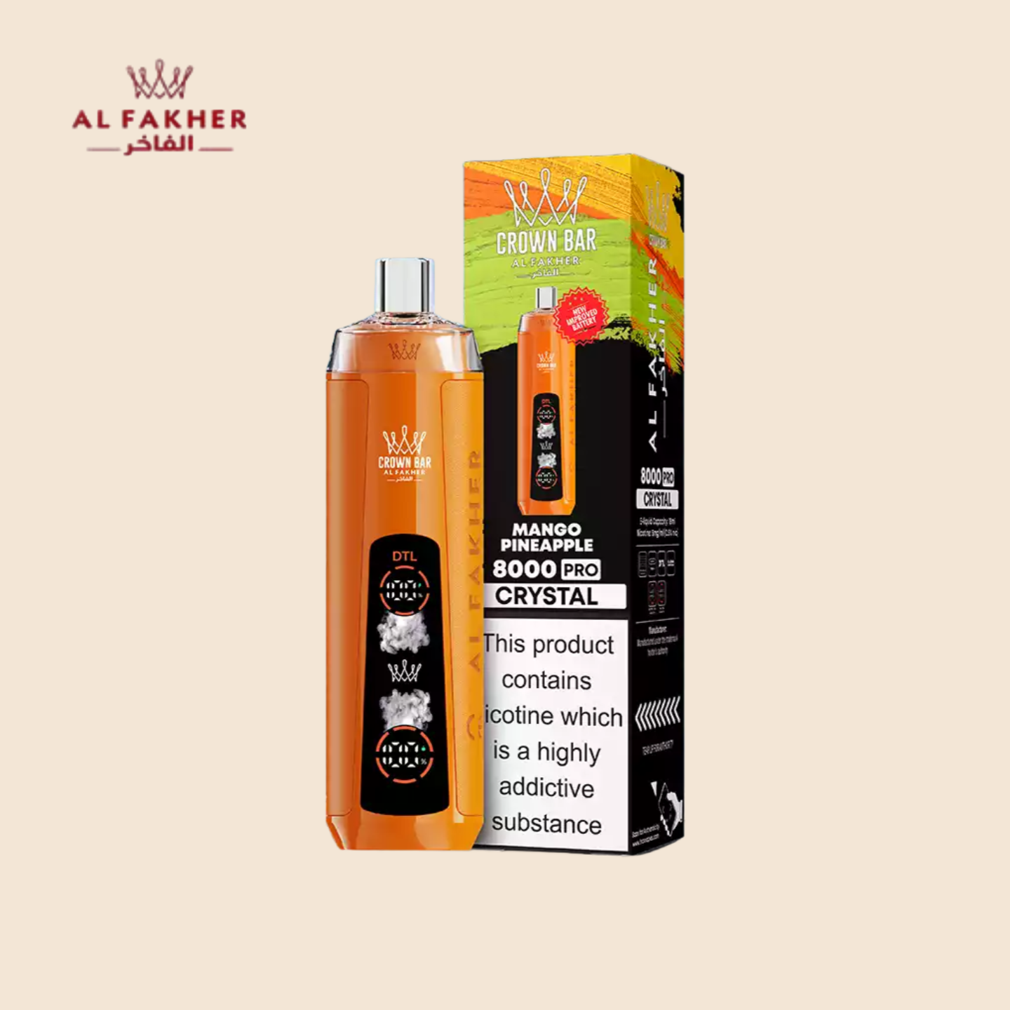 8000 Puffs Al Fakher Crown Bar Mango Pineapple