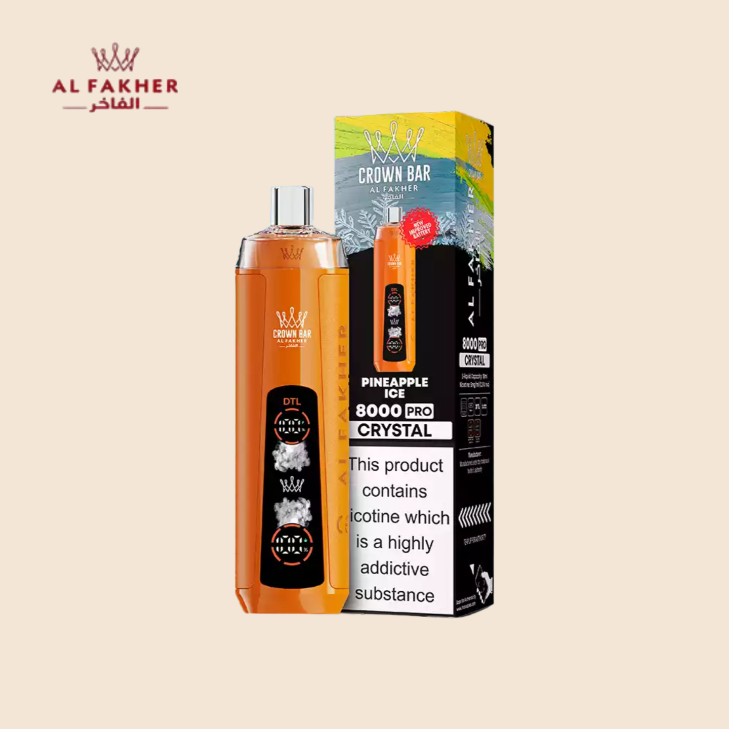 Al Fakher Crown Bar 8000 Vape Pineapple Ice