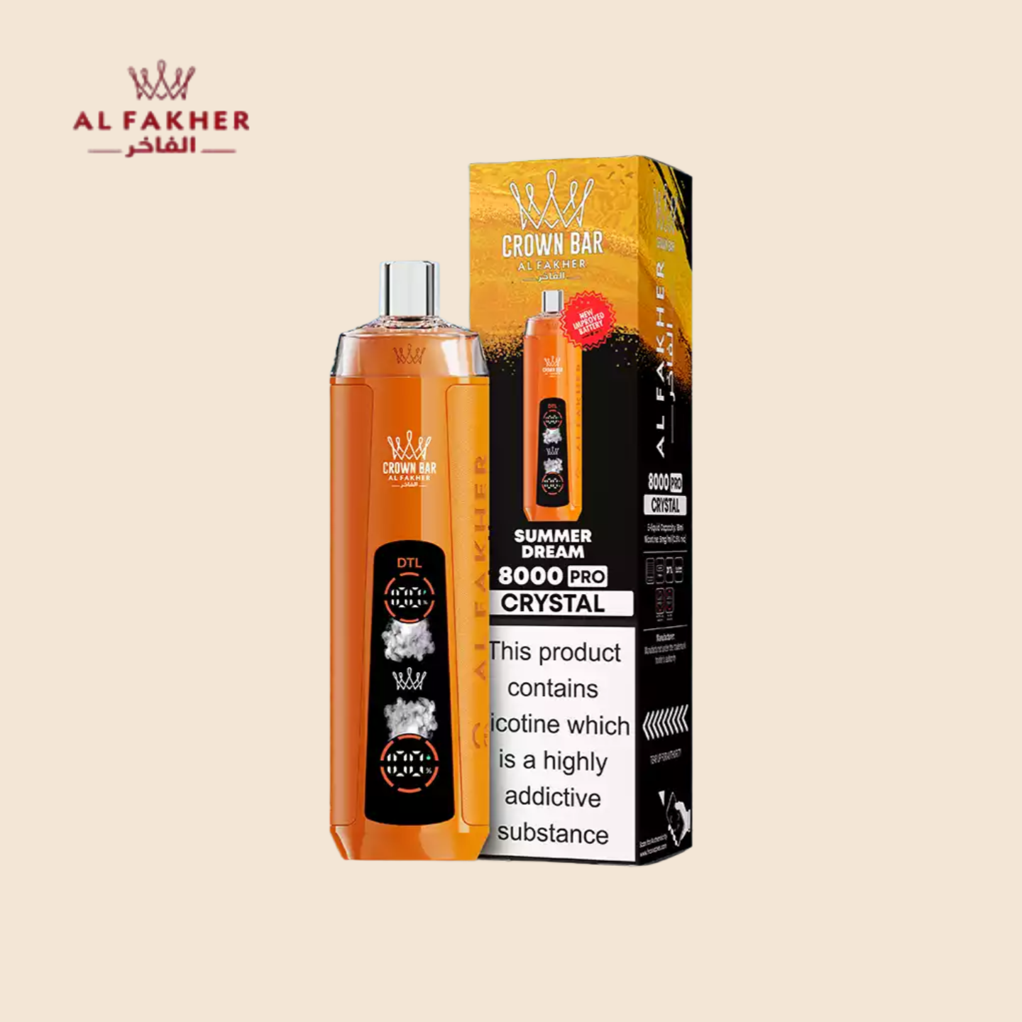 Al Fakher Crown Bar 8000 Crystal Summer Dream Vapes Shop Al Fakher Crown Bar 8000 Crystal Summer Dream Vapes Shop