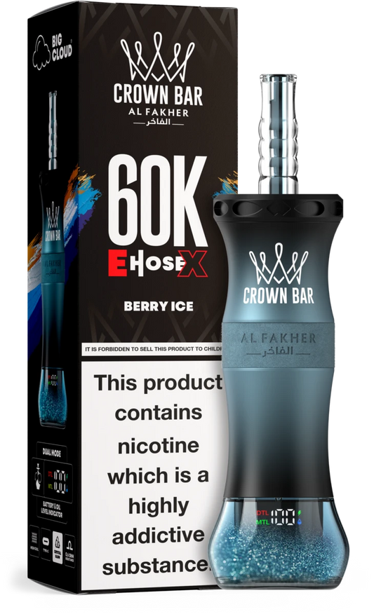 Al Fakher Crown Bar E-Hose 60K Züge Berry Ice