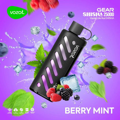 Vozol Gear Shisha 25000 Vape Berry Mint