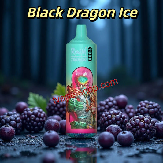 Black Dragon Ice RandM Tornado 9000 Züge Vape