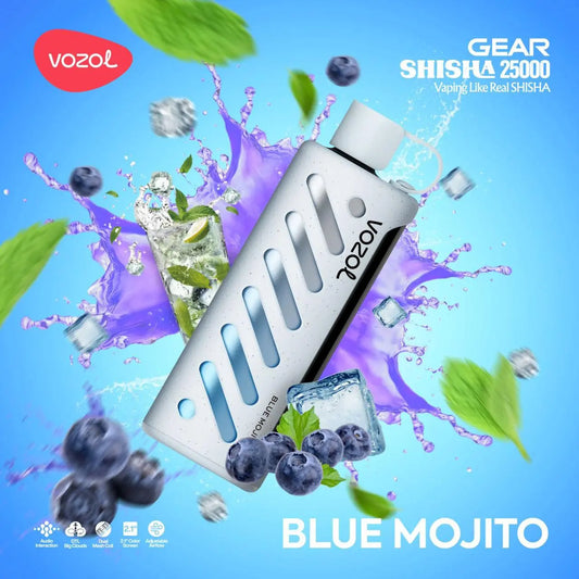 Vozol Gear Shisha 25K Vape Blue Mojito